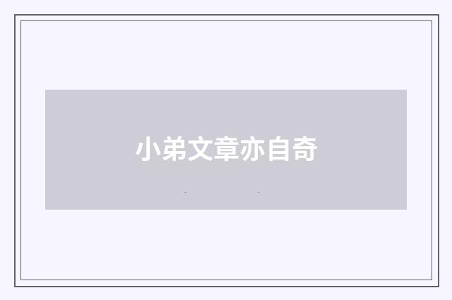 小弟文章亦自奇