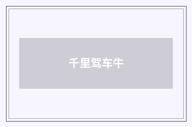 千里驾车牛