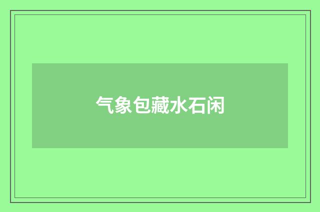 气象包藏水石闲
