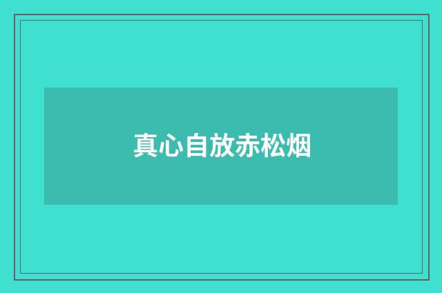 真心自放赤松烟