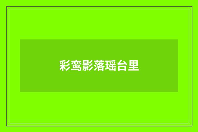 彩鸾影落瑶台里