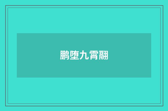 鹏堕九霄翮