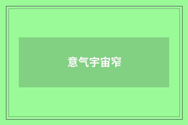 意气宇宙窄