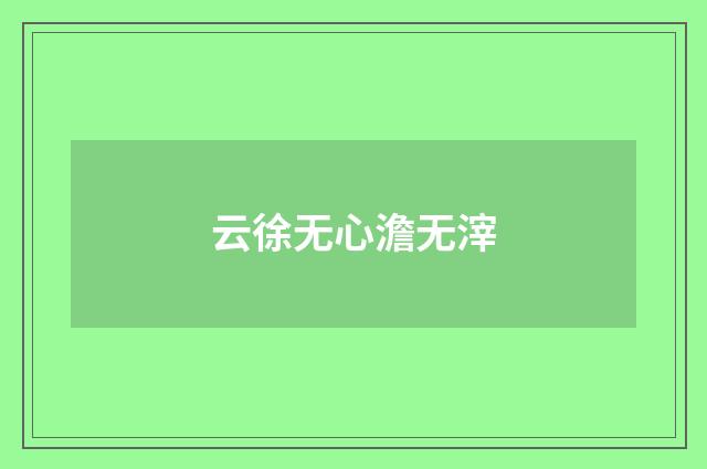 云徐无心澹无滓