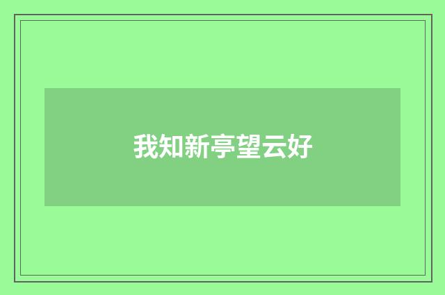我知新亭望云好