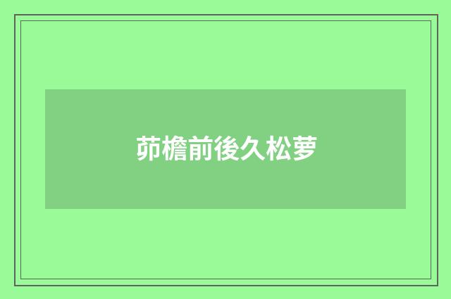 茆檐前後久松萝
