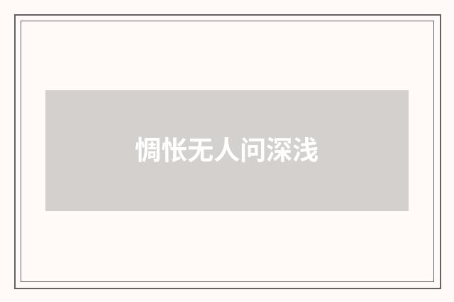 惆怅无人问深浅