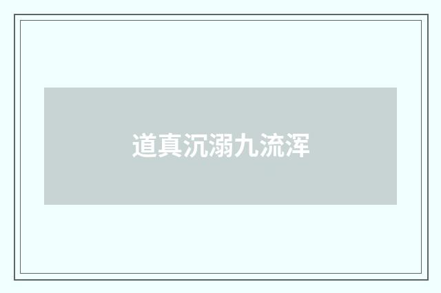 道真沉溺九流浑