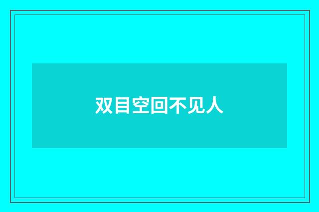双目空回不见人