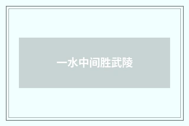 一水中间胜武陵