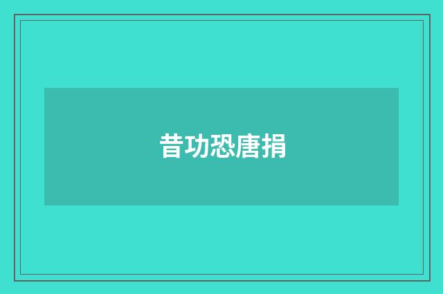 昔功恐唐捐