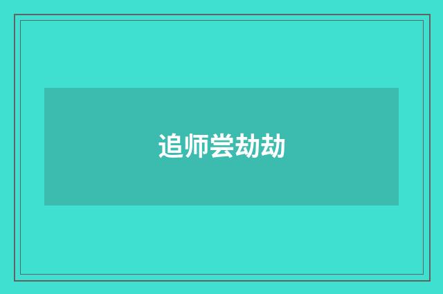 追师尝劫劫