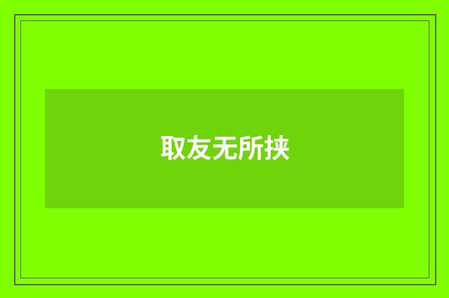 取友无所挟