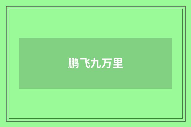 鹏飞九万里