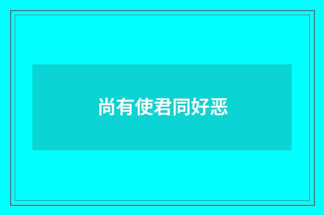尚有使君同好恶