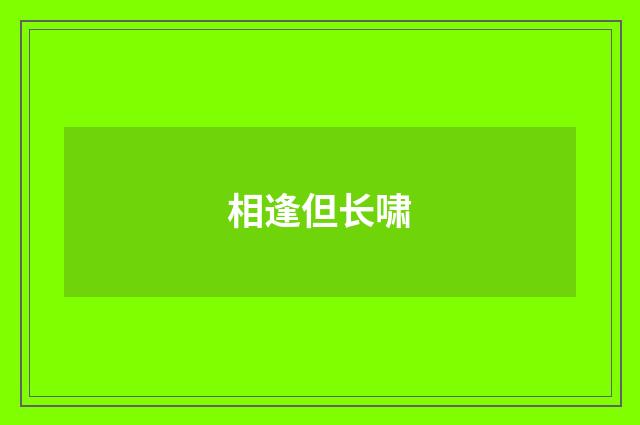 相逢但长啸