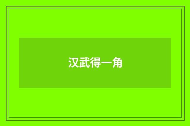 汉武得一角