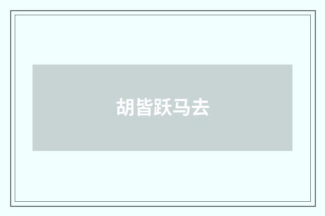 胡皆跃马去