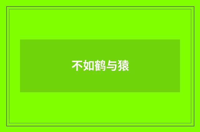 不如鹤与猿