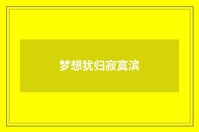 梦想犹归寂寞滨