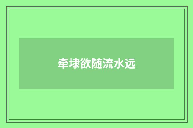 牵埭欲随流水远