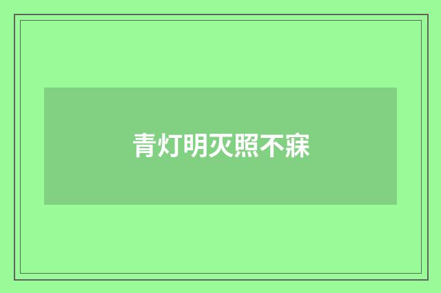 青灯明灭照不寐