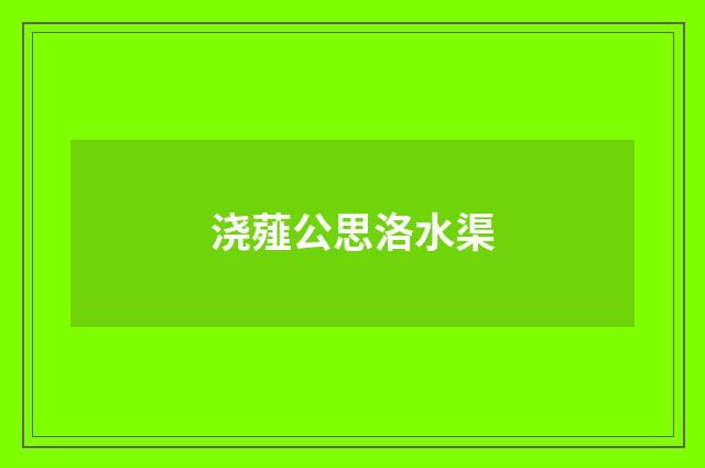 浇薤公思洛水渠