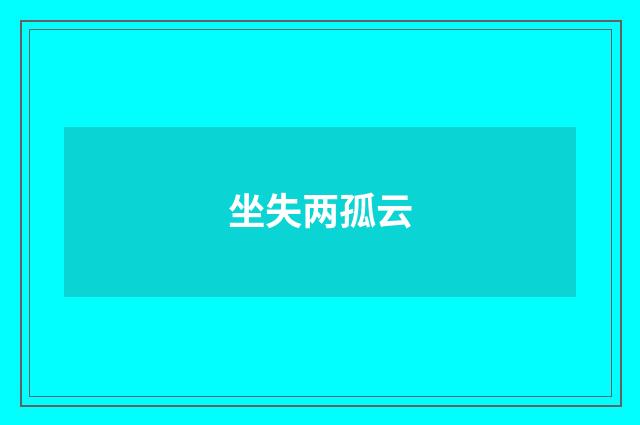 坐失两孤云