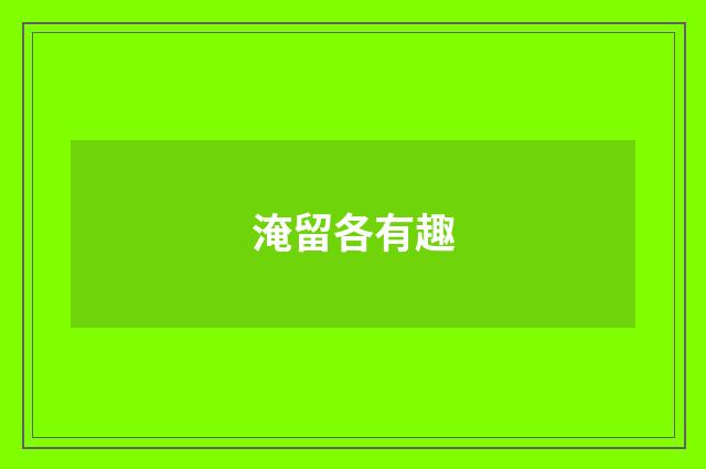 淹留各有趣