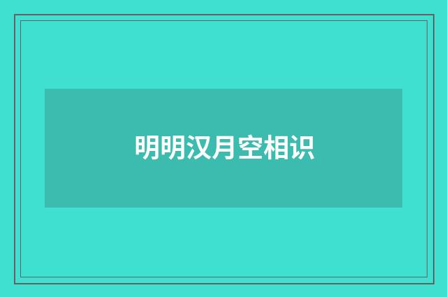 明明汉月空相识