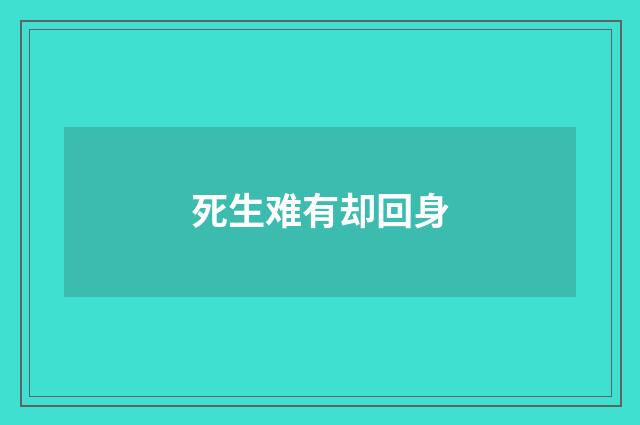 死生难有却回身