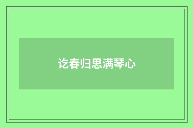 讫春归思满琴心