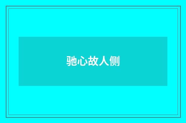 驰心故人侧