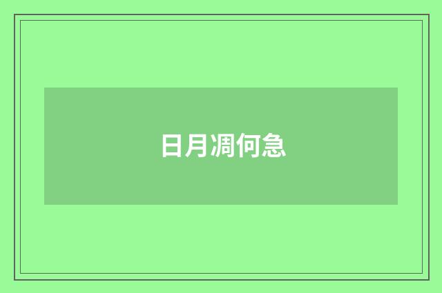 日月凋何急