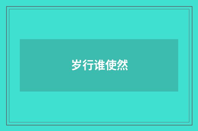 岁行谁使然