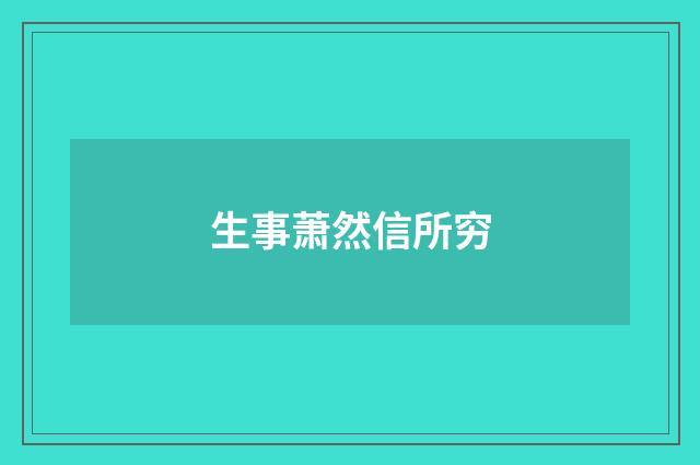 生事萧然信所穷