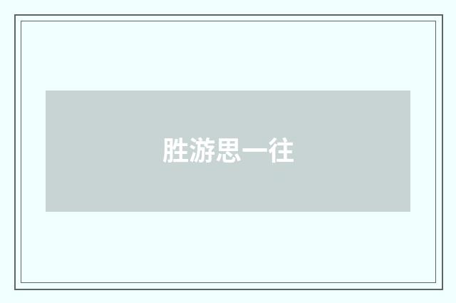 胜游思一往