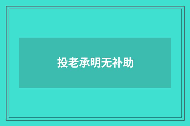 投老承明无补助