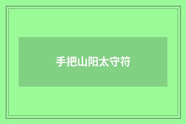 手把山阳太守符