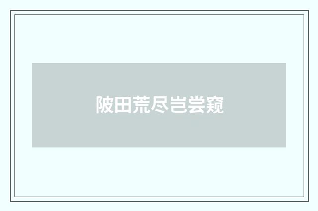 陂田荒尽岂尝窥