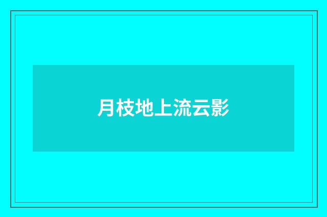 月枝地上流云影