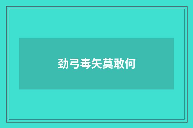 劲弓毒矢莫敢何