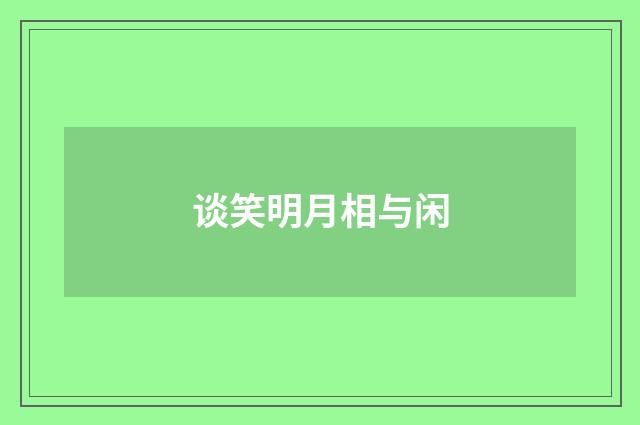 谈笑明月相与闲