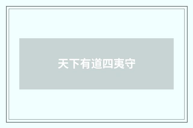 天下有道四夷守