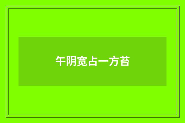 午阴宽占一方苔