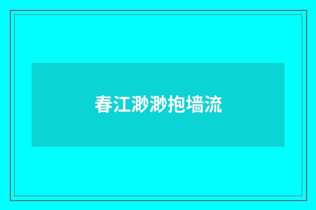 春江渺渺抱墙流
