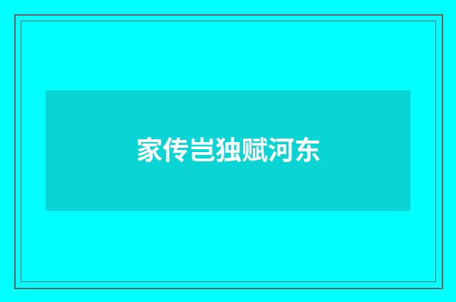 家传岂独赋河东