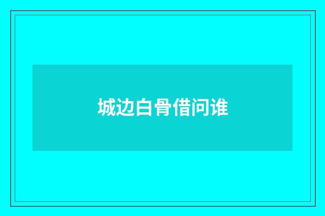 城边白骨借问谁