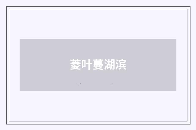 菱叶蔓湖滨