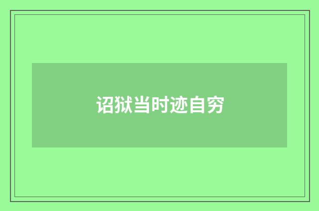 诏狱当时迹自穷
